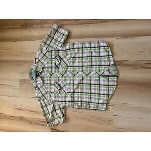 Dickies Plaid Button Down Shirt Short‎ Sleeve Snaps Men's XL